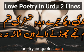 Love Poetry in Urdu 2 Lines