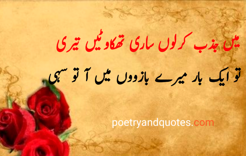 Love Poetry in Urdu 2 Lines 