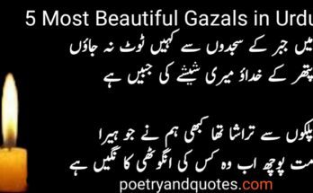 5 Most Beautiful Gazals in Urdu