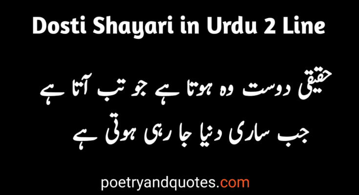 Dosti Shayari in Urdu 2 Line